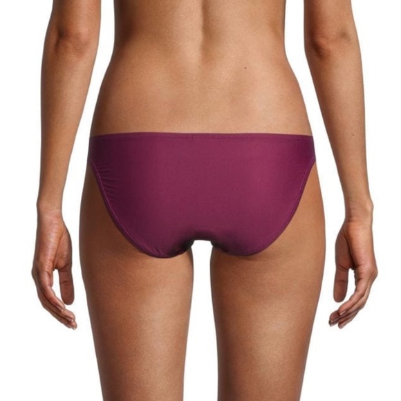 petal + sea by PQ WOMEN’s LOW RISE SCOOP FULL BIKINI BOTTOM in WINE RED Size- L - Picture 2 of 8